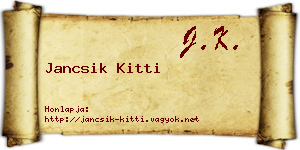 Jancsik Kitti névjegykártya