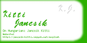 kitti jancsik business card